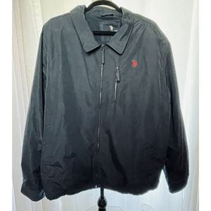 U.S. Polo Association Navy Blue Polo Jacket with Red Pony Men's XXL